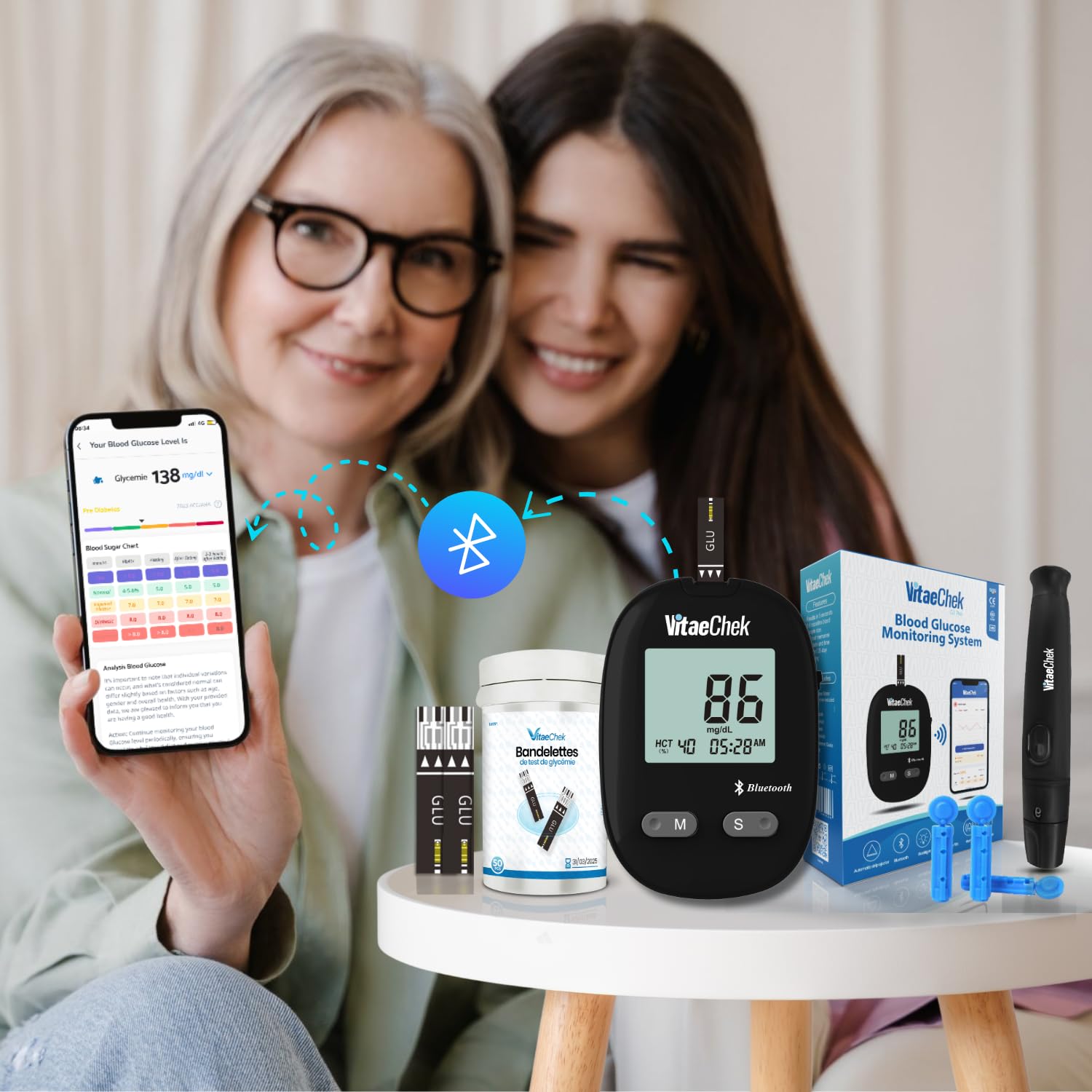 Misuratore glicemia Bluetooth ad alta precisione GDH-FAD – VitaeChek G1 Pro