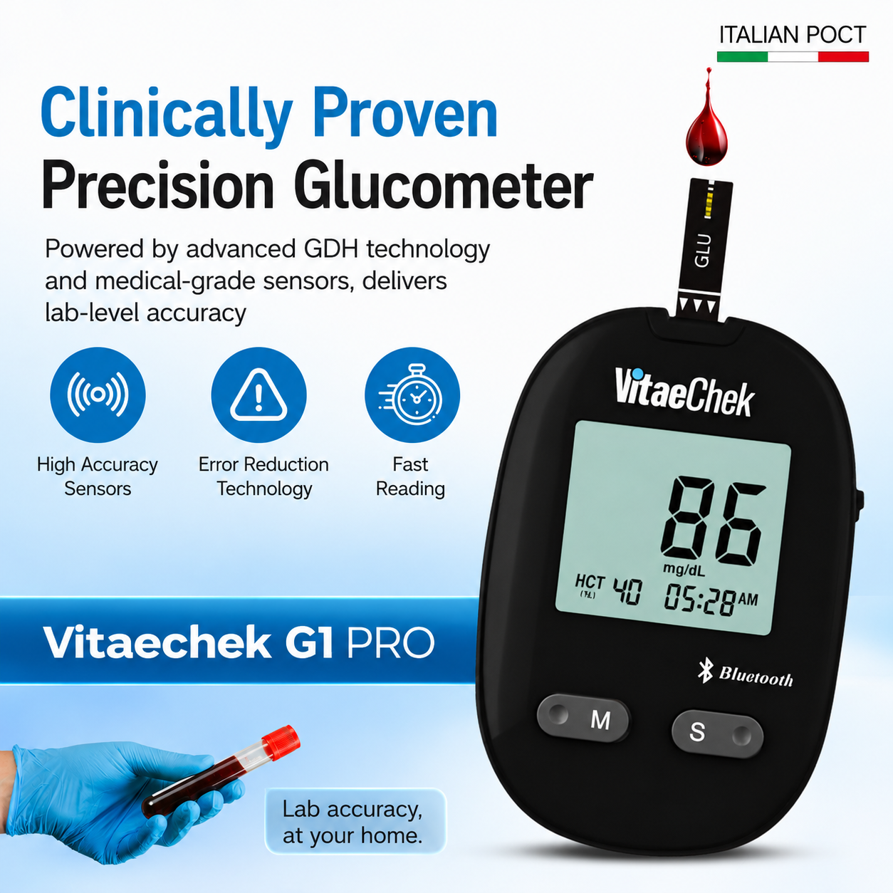 Kit Glucometro Intelligente VitaeChek G1 Pro – App Bluetooth