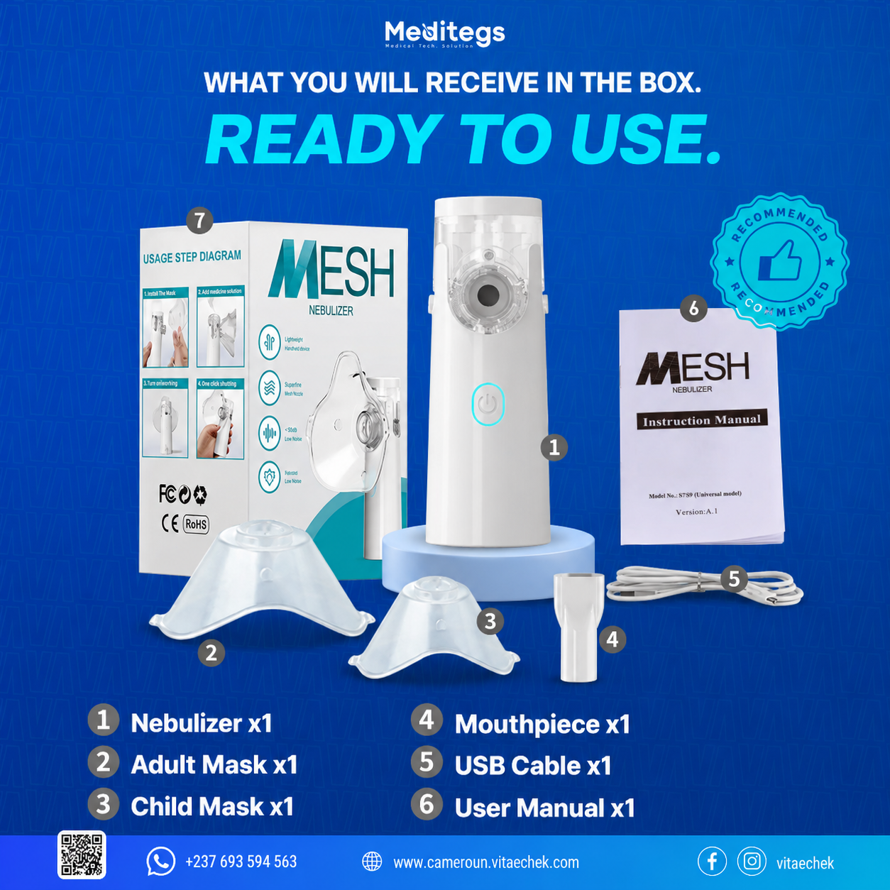 Portable Nebulizer USB Rechargeable
