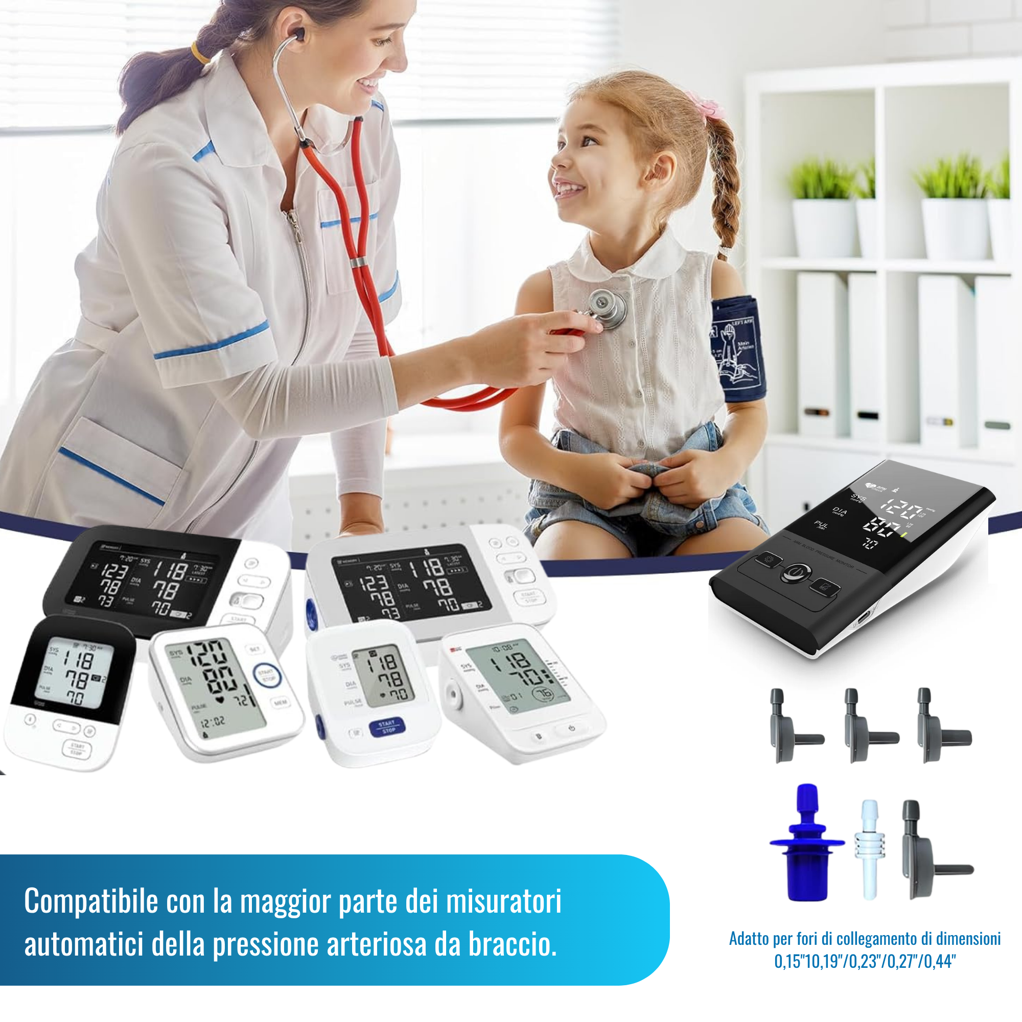 Bracciale universale compatibile con tutti i misuratori.