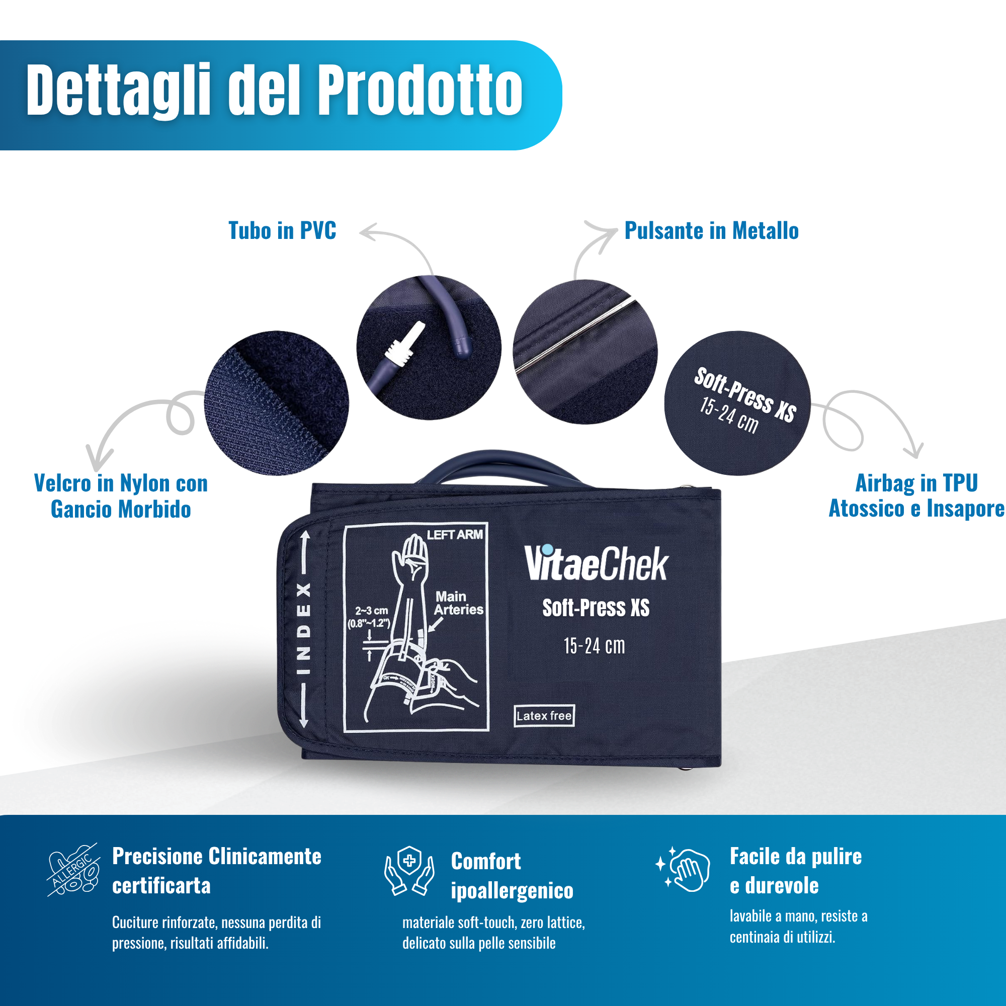 Bracciale universale compatibile con tutti i misuratori.