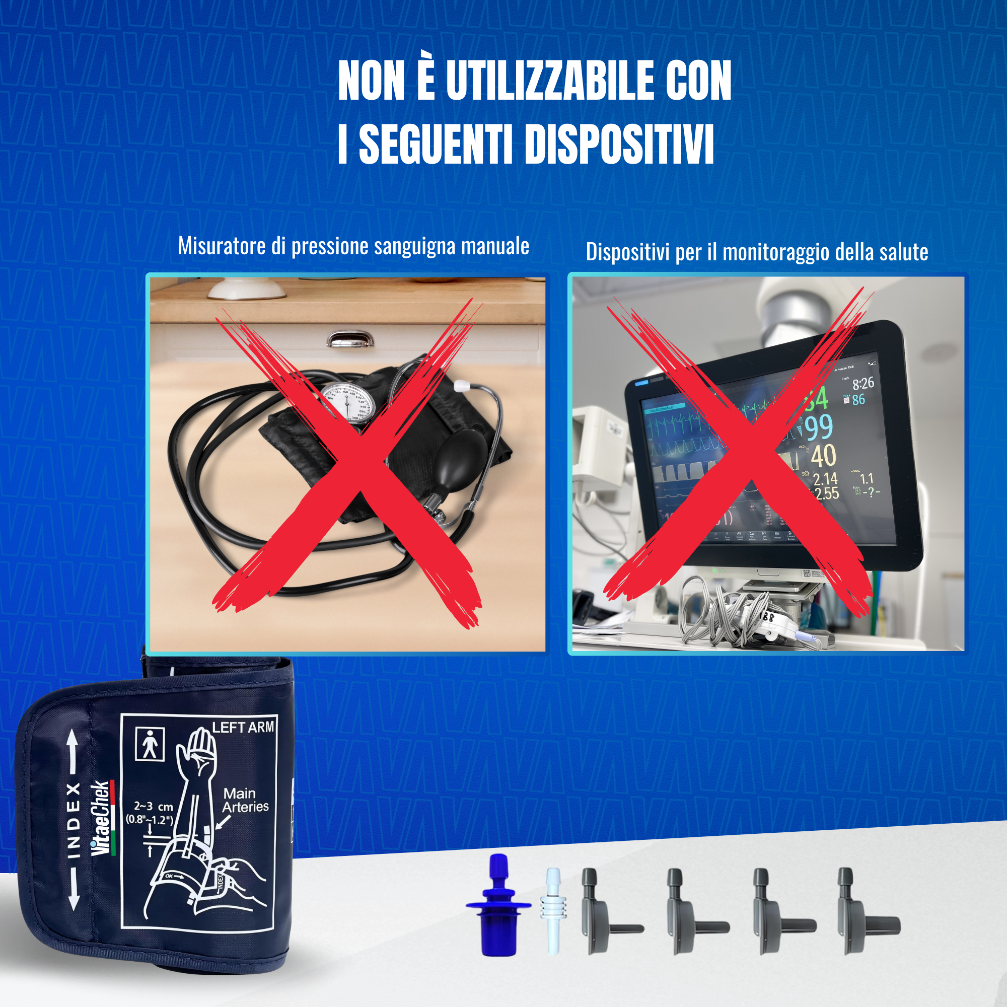 Bracciale universale compatibile con tutti i misuratori.