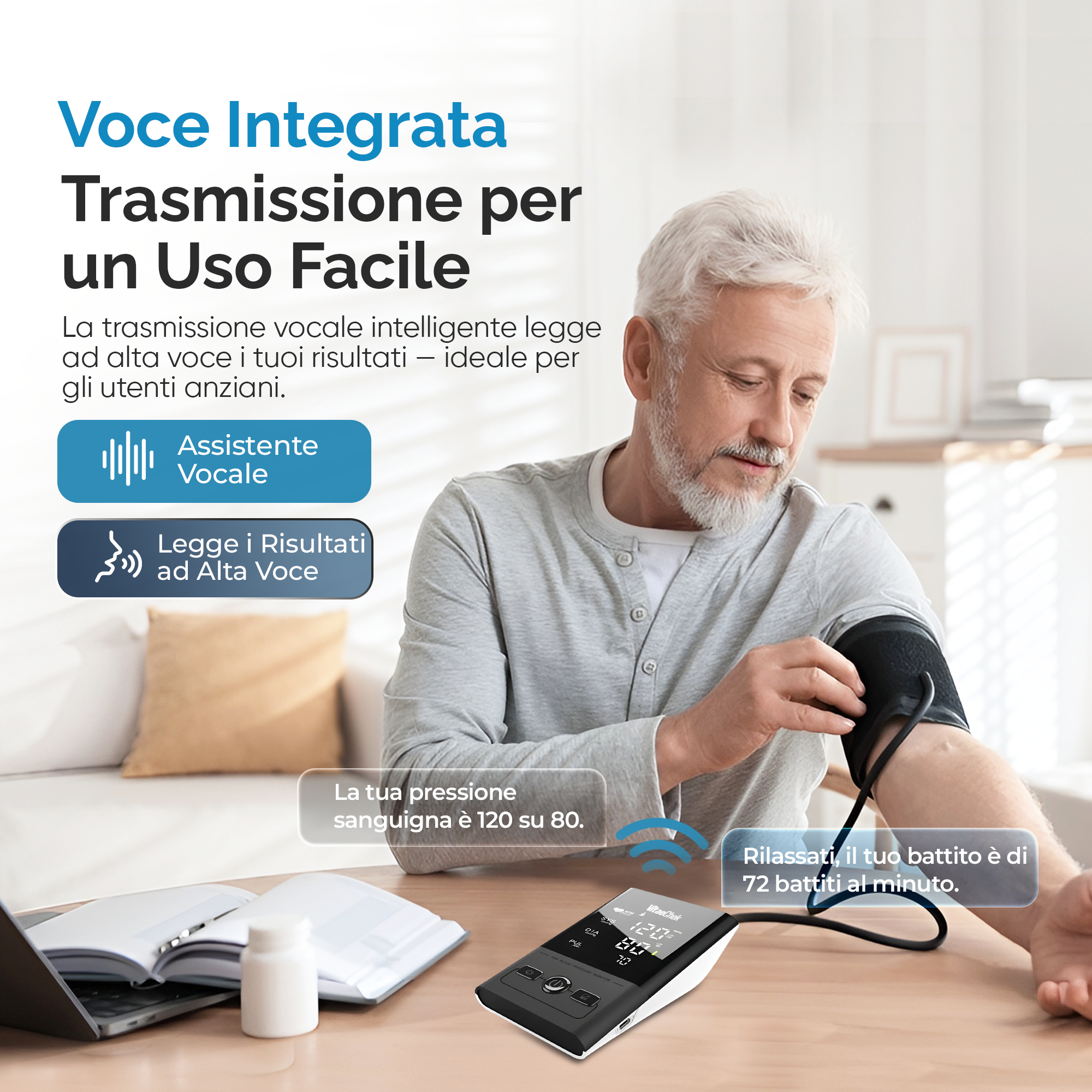 VitaeChek Pulse 3 – Monitor da Braccio Automatico per il Benessere Cardiovascolare Quotidiano