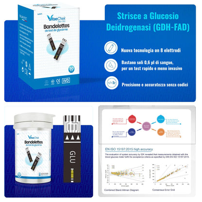 VitaeChek GDH-FAD Blood Glucose Test Strips 50ct