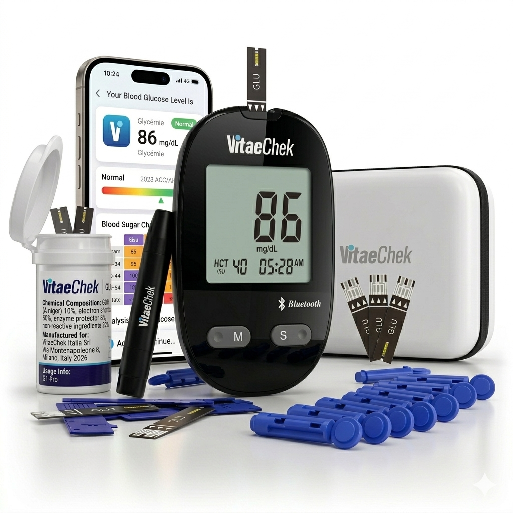VitaeChek G1 Pro – Dispositivo Bluetooth per monitoraggio personale quotidiano con app