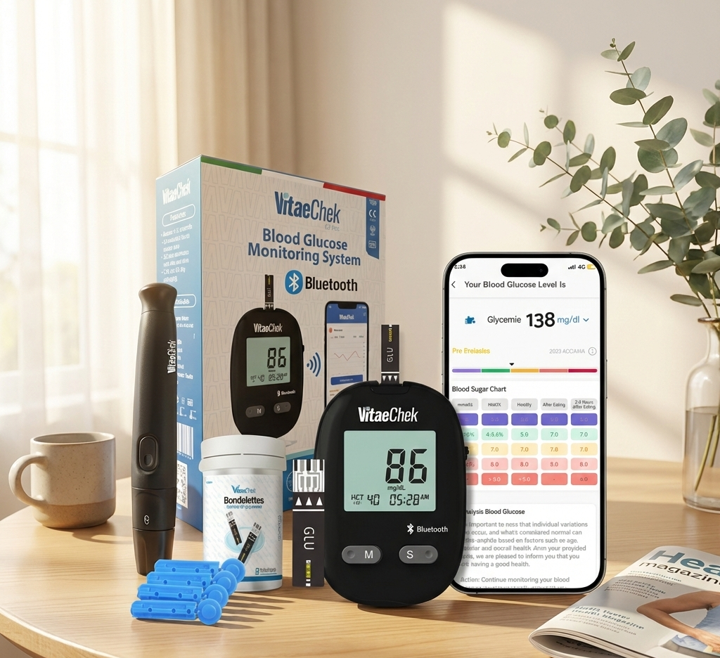 VitaeChek G1 Pro – Dispositivo Bluetooth per monitoraggio personale quotidiano con app