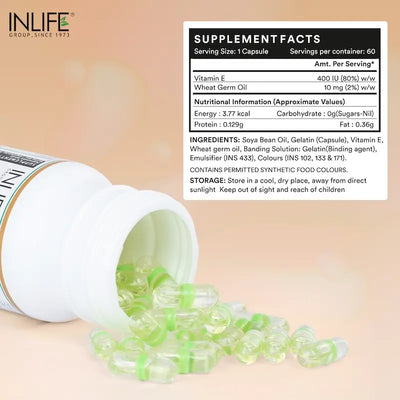 Vitamine E + Huile de germe de blé — 60 gélules