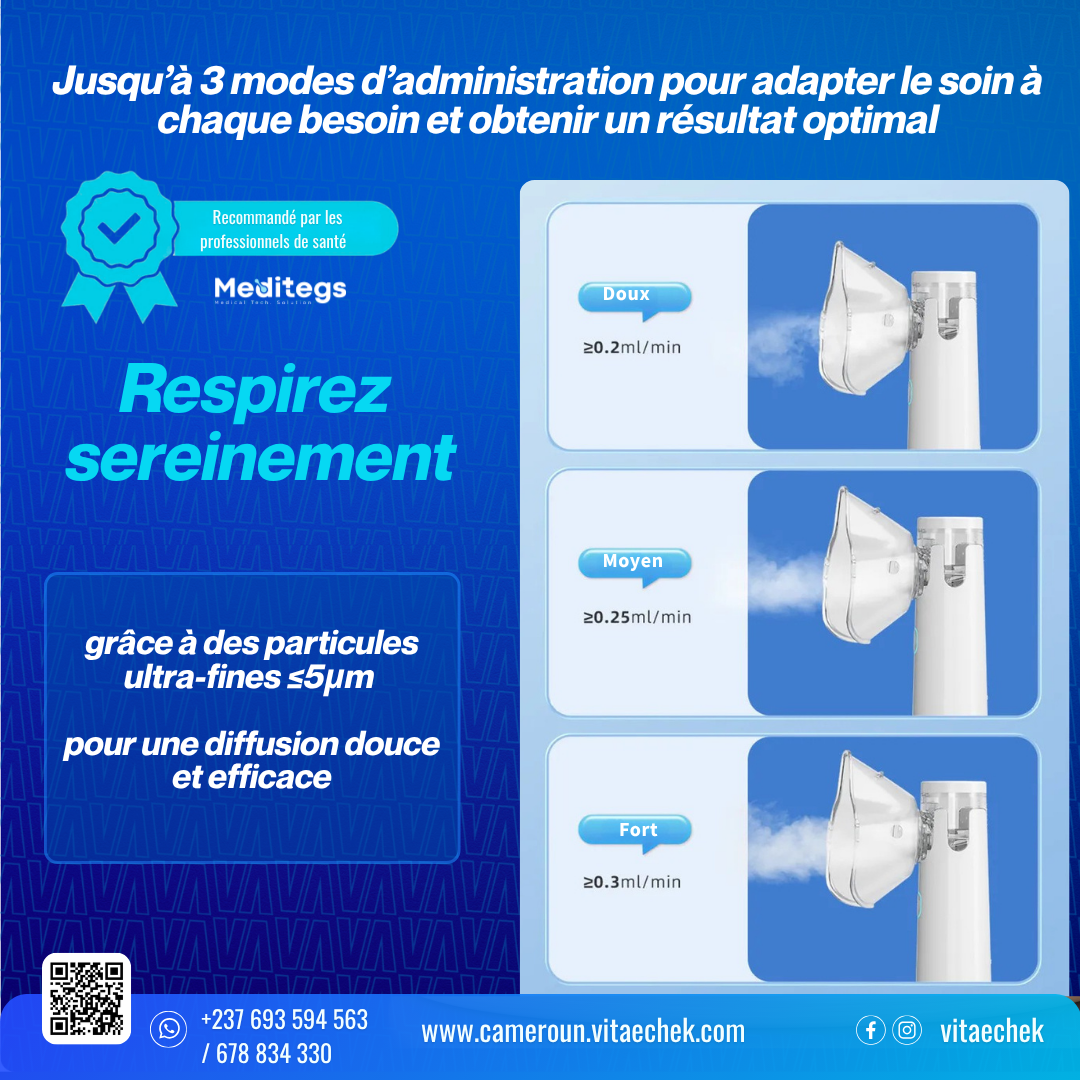 AeroMist — 3 modes de nébulisation : doux, moyen, fort