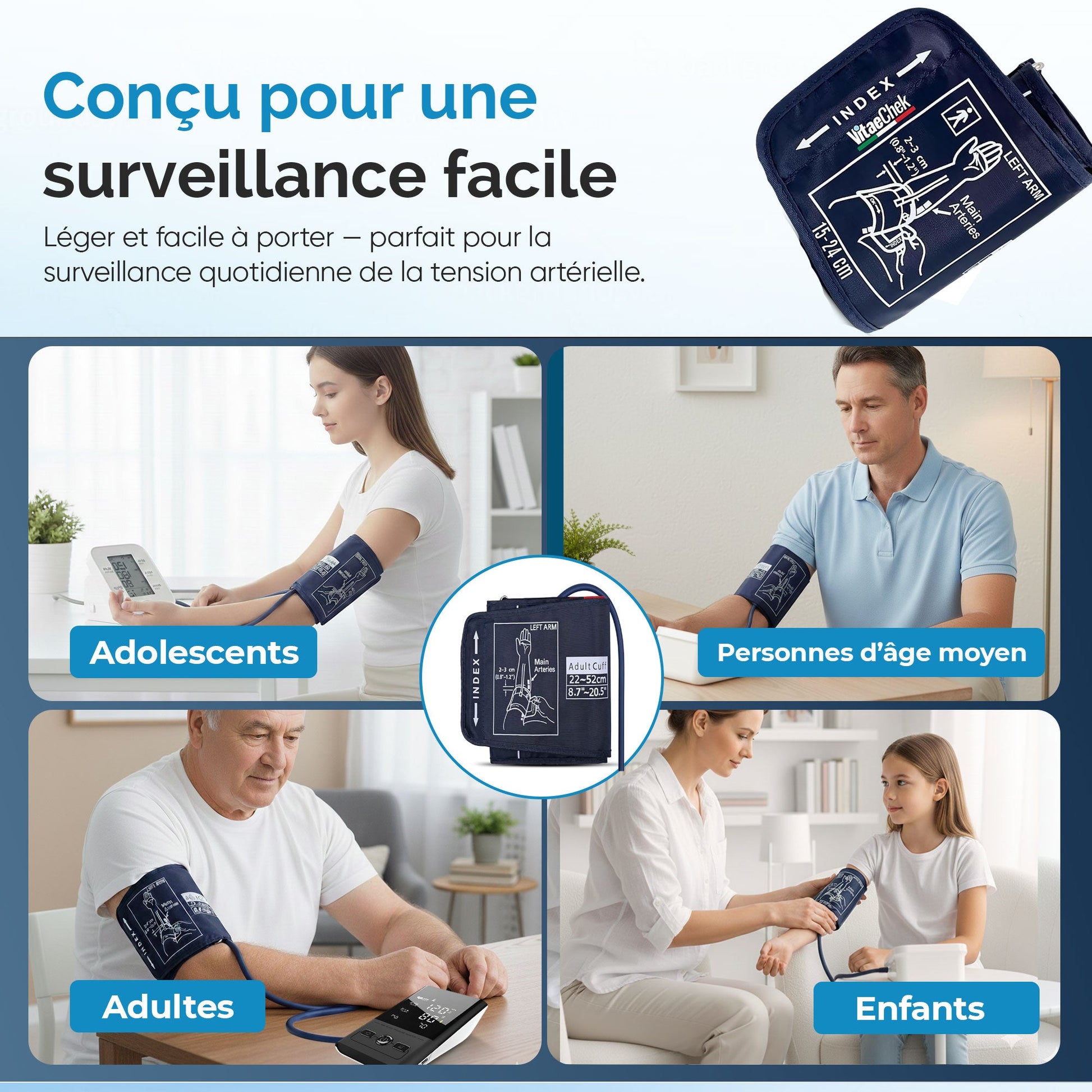 Conçu pour adolescents, adultes, personnes âgées et enfants