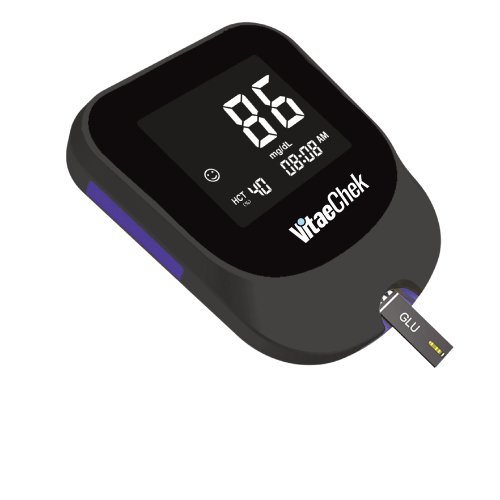 Gluco G-210 en cours de mesure avec bandelette