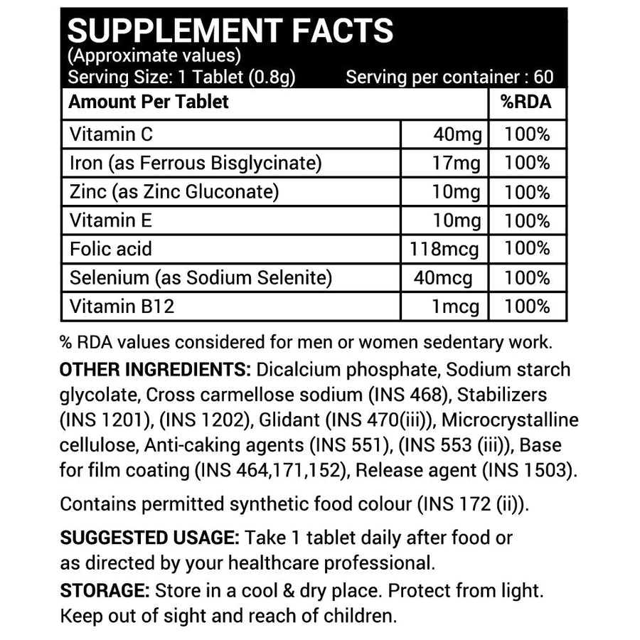 Iron + Folic Acid — 60 tablets
