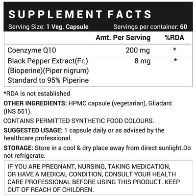 Coenzyme Q10 + Bioperine — 60 gélules
