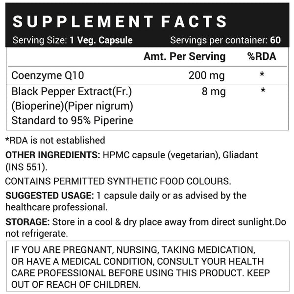 Coenzyme Q10 + Bioperine — 60 capsules